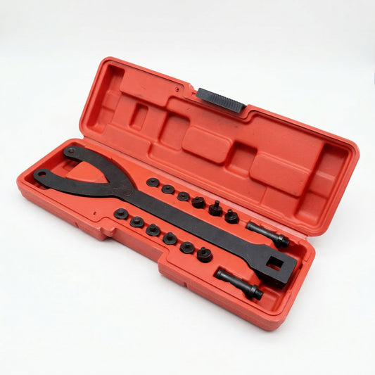 Adjustable Variable Pin Spanner Wrench Set with 15 Pins for Universal Pulley Removal