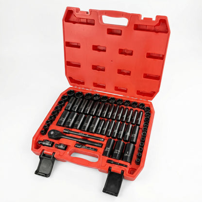 64-Piece Impact Socket Set with SAE/Metric Sockets & Ratchet Handle