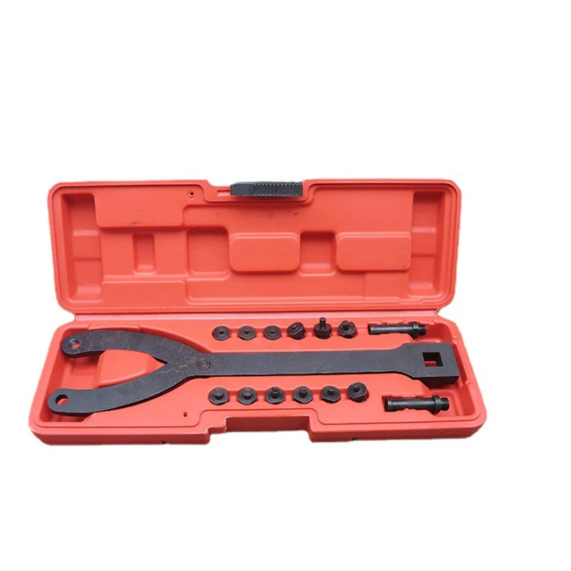 Adjustable Variable Pin Spanner Wrench Set with 15 Pins for Universal Pulley Removal