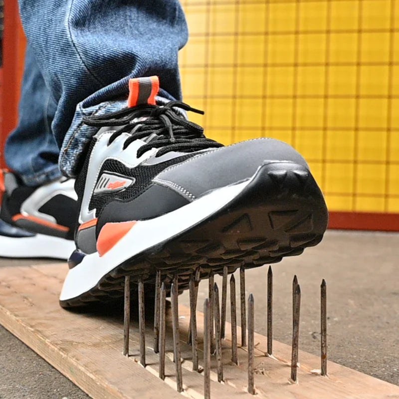 Lightweight Steel Toe Work Sneakers with Breathable Fabric