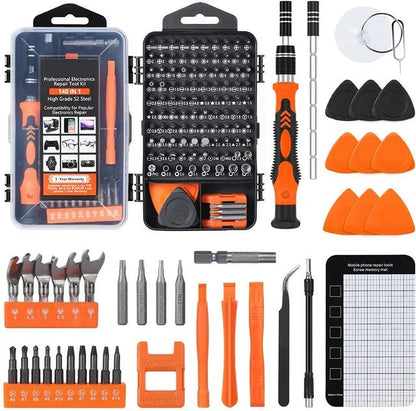 Precision Screwdriver Set with 140 Magnetic Bits | Essential Tool Kit for Electronics Repair