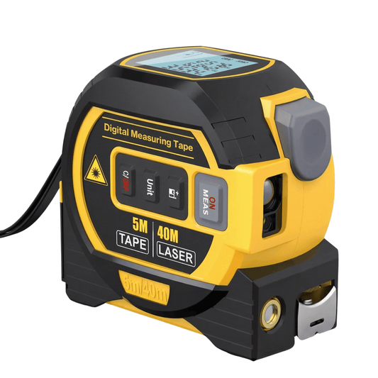 Precision Tools | Laser Rangefinder with 5M Tape Measure & LCD Display | Versatile Measurement Solution for Construction Projects