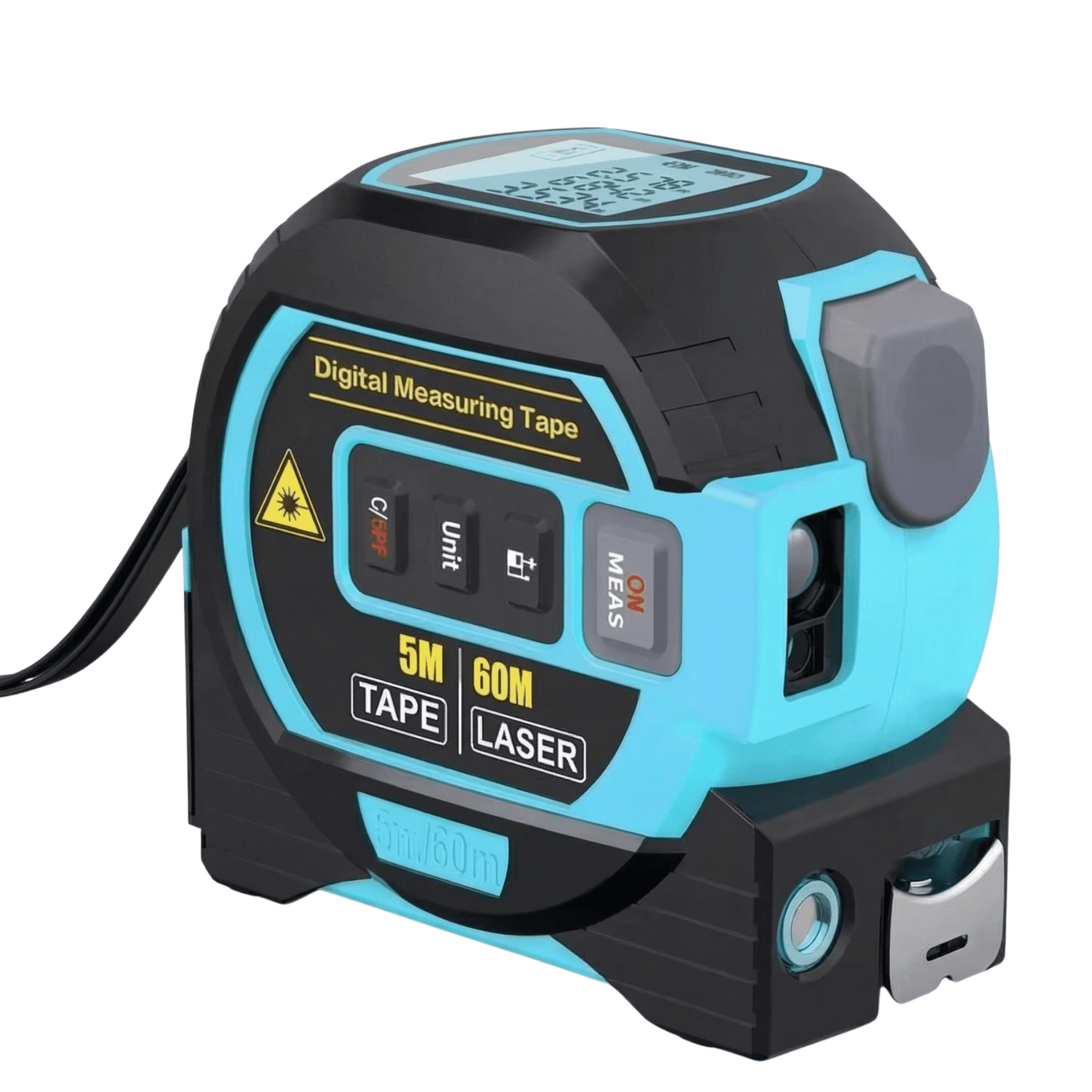 Precision Tools | Laser Rangefinder with 5M Tape Measure & LCD Display | Versatile Measurement Solution for Construction Projects