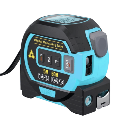 Precision Tools | Laser Rangefinder with 5M Tape Measure & LCD Display | Versatile Measurement Solution for Construction Projects