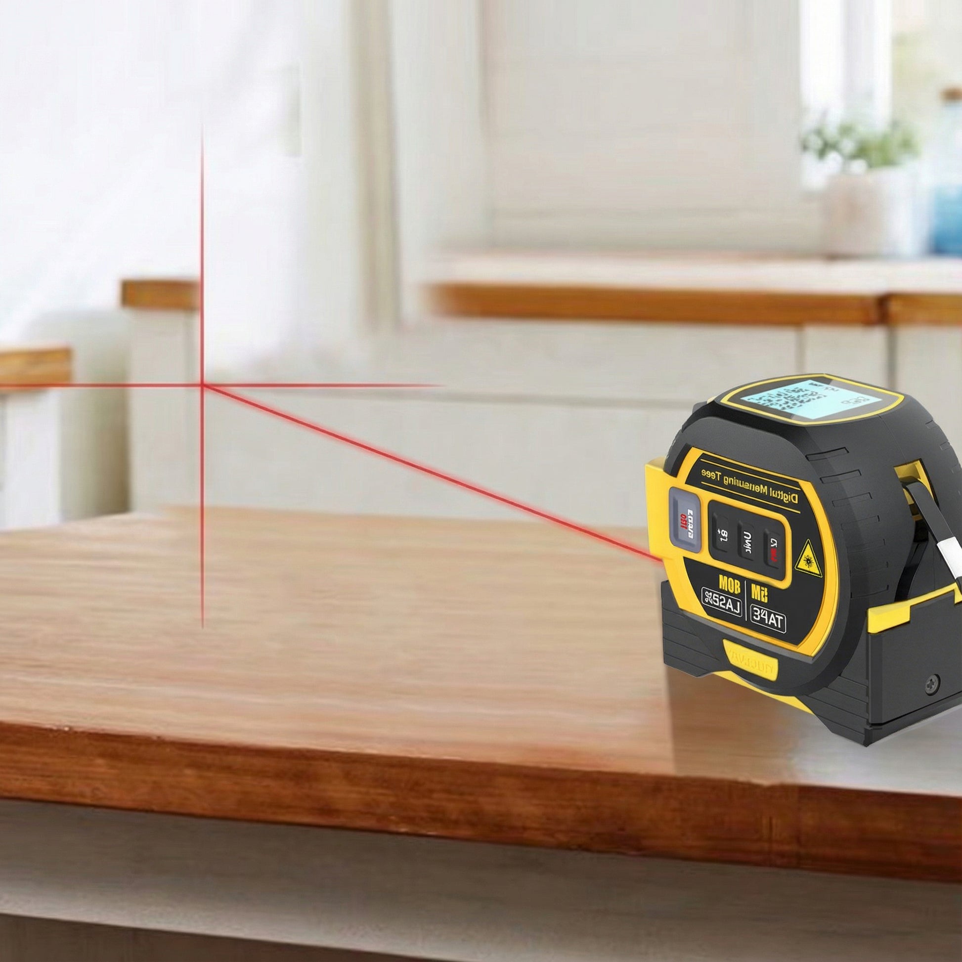 Precision Tools | Laser Rangefinder with 5M Tape Measure & LCD Display | Versatile Measurement Solution for Construction Projects