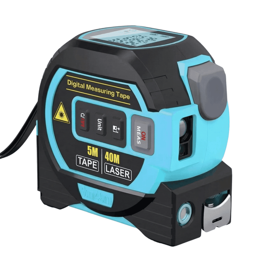 Precision Tools | Laser Rangefinder with 5M Tape Measure & LCD Display | Versatile Measurement Solution for Construction Projects