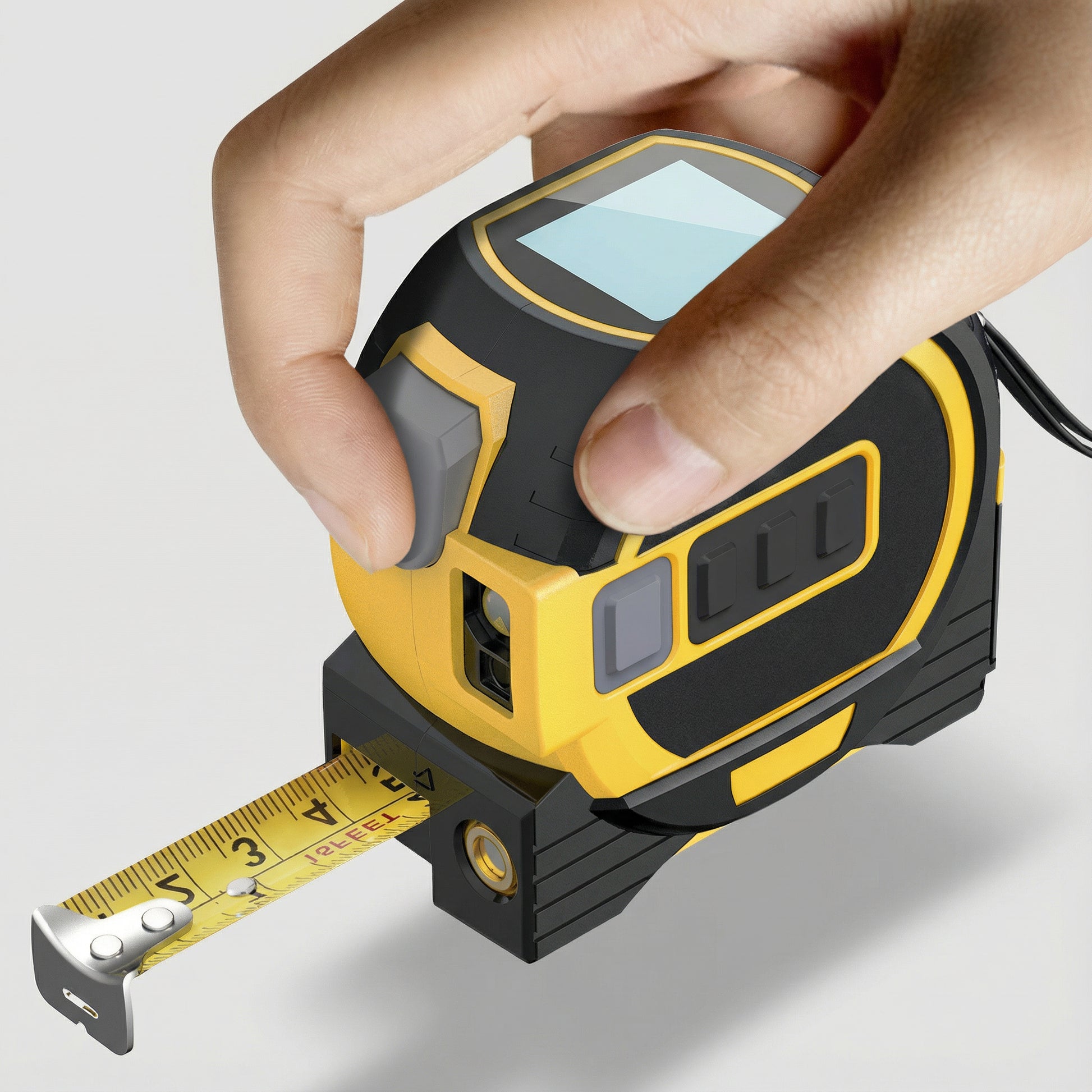 Precision Tools | Laser Rangefinder with 5M Tape Measure & LCD Display | Versatile Measurement Solution for Construction Projects