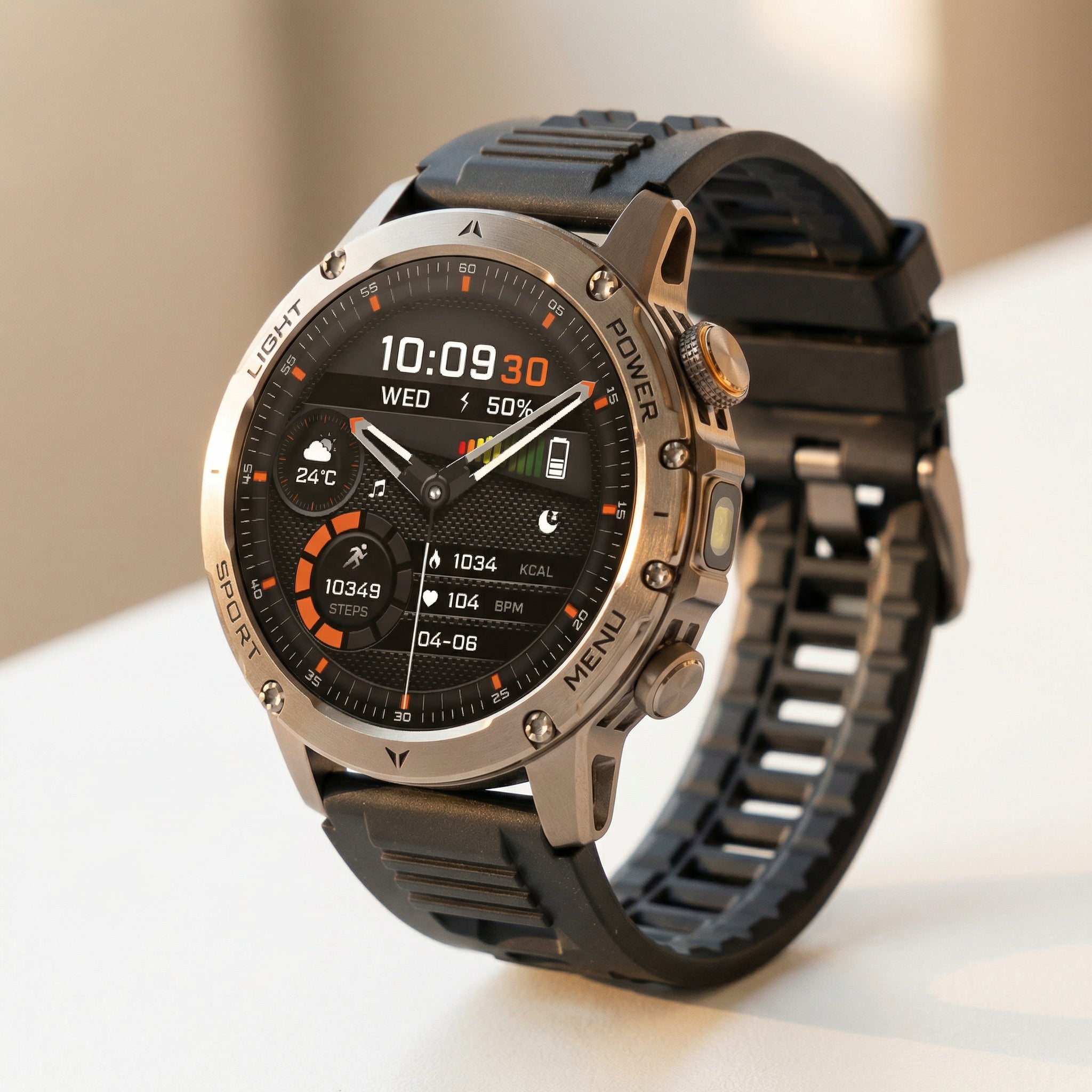 Rugged 10ATM Waterproof Smartwatch