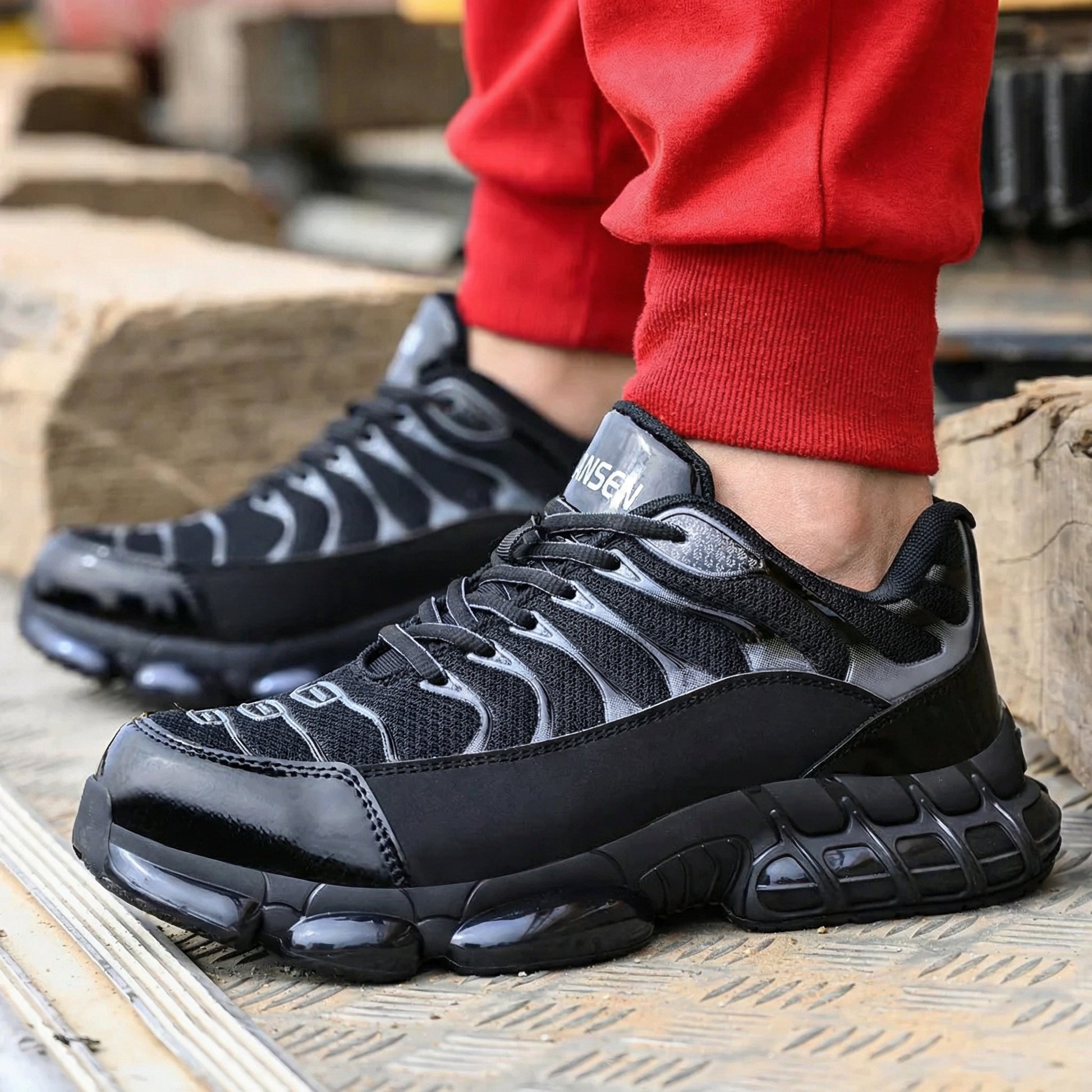 Safety Work Shoes with Steel Toe and Anti-Slip Sole