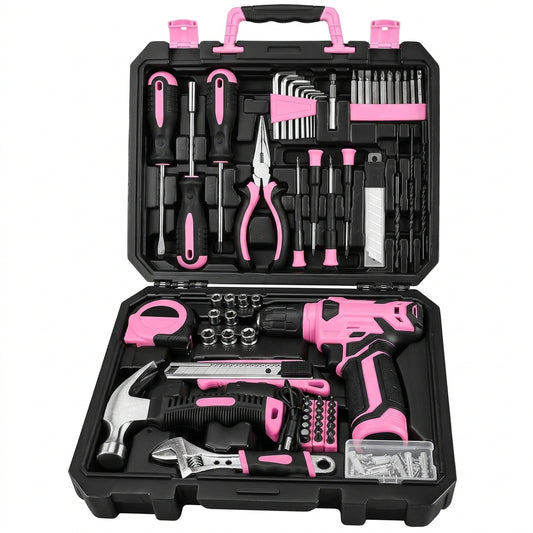 Cordless Drill Set with 8V Power | 126-Piece Home Tool Kit for DIY Projects